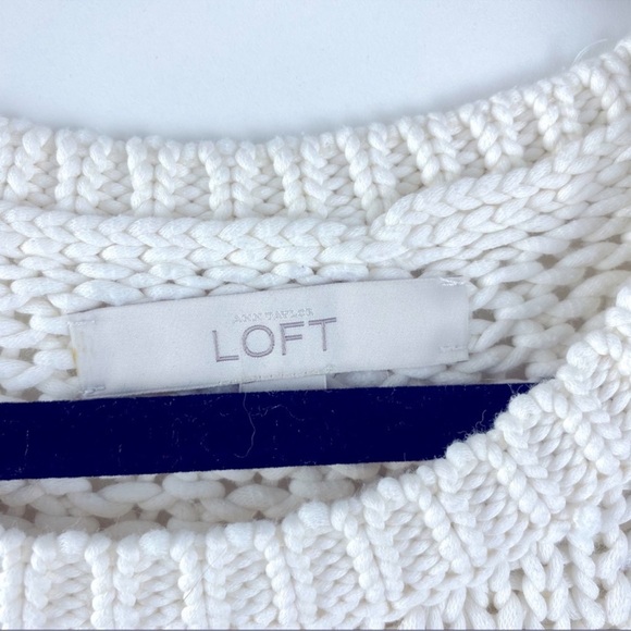 Loft Knit Colorful Cable Cream Sweater Size Medium - Picture 2 of 3